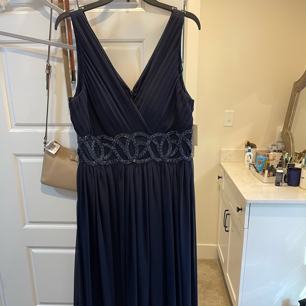 Navy blue long formal dress, size 14